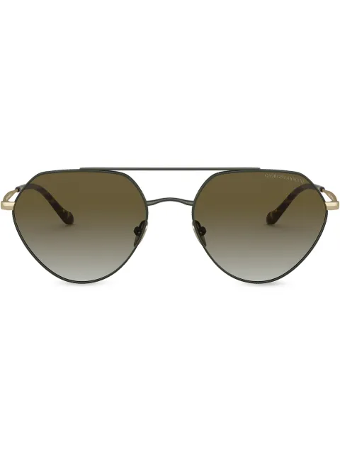 Giorgio Armani geometric pilot sunglasses Green AR6111