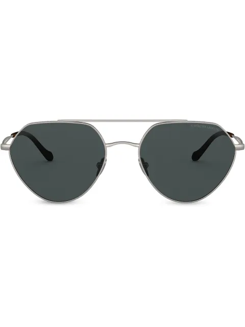 Giorgio Armani geometric pilot sunglasses Metallic AR6111
