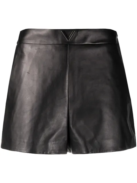 Valentino Garavani high-waist leather shorts Black BNH01W1Y9