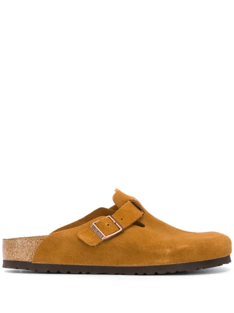 Birkenstock suede buckle slippers Brown 1009542