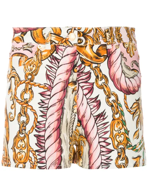 Moschino rope and chain-print shorts Pink J03255562