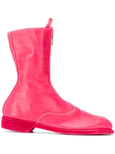 Guidi zip-front leather boots Pink 310SOFTHORSE087