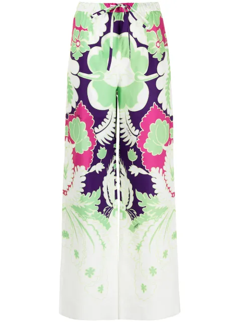 Valentino Garavani printed wide-leg trousers Green BRB45567T