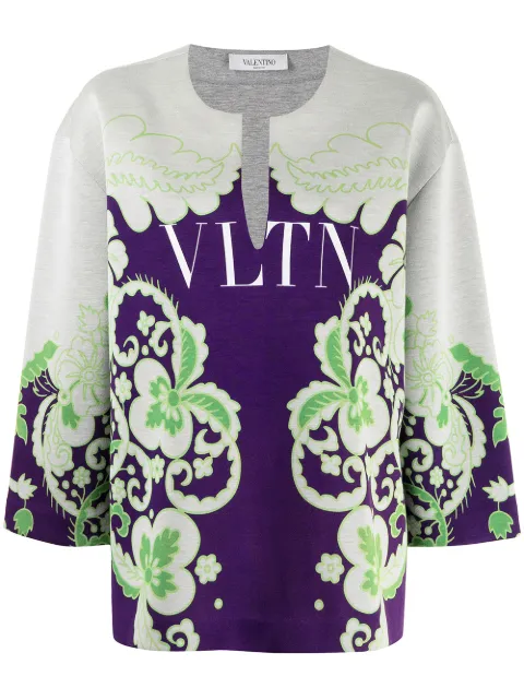 Valentino Garavani VLTN floral-print sweatshirt Purple BMF09D68P
