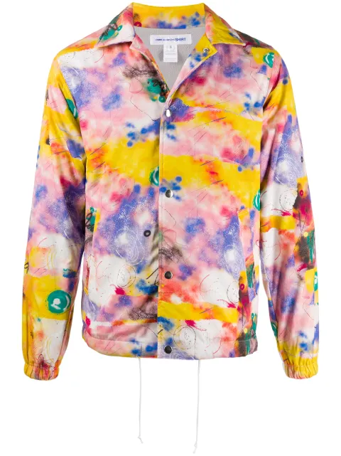 Comme Des Garçons Shirt tie-dye graphic print jacket Pink W281722