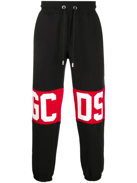 GCDS logo print track pants Black CC94M031005F02