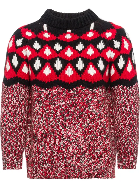 Prada patterned jacquard knit jumper Red UMB147S2021XSW