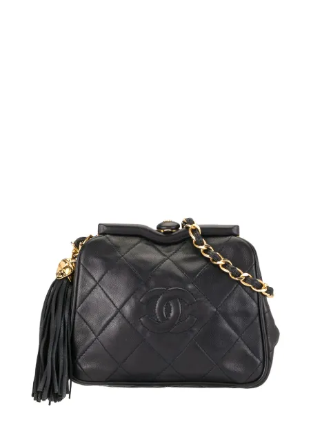 CHANEL Pre-Owned 1990 quilted CC belt bag Black 1716809