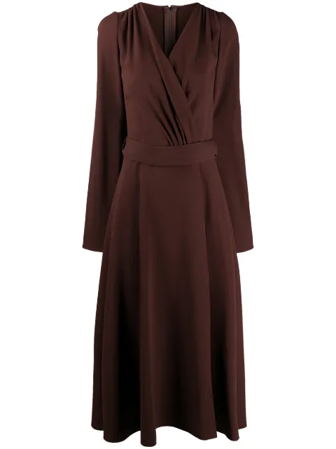 Dolce & Gabbana belted longuette dress Brown F69F3TFURDV