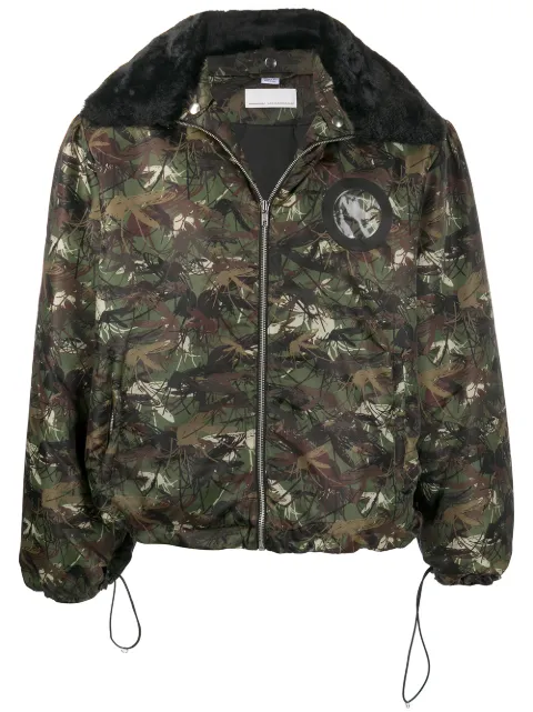 Random Identities camouflage-print hooded jacket Green NY24C