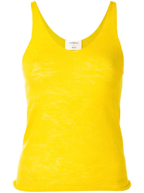 Onefifteen fine knit tank top Yellow CA0062A