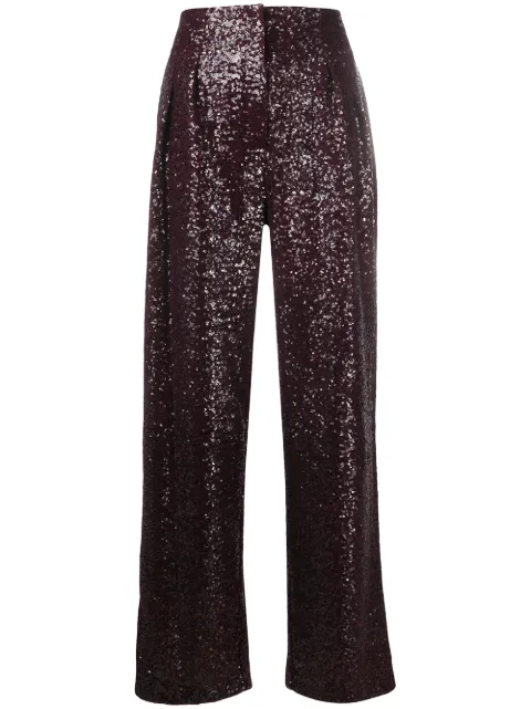 In The Mood For Love sequinned high-waist trousers Red PFW200040016