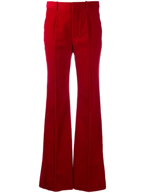 Saint Laurent high-waisted straight-leg trousers Red 633789Y006R