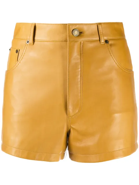 Saint Laurent lambskin leather shorts Brown 561313Y5OA2
