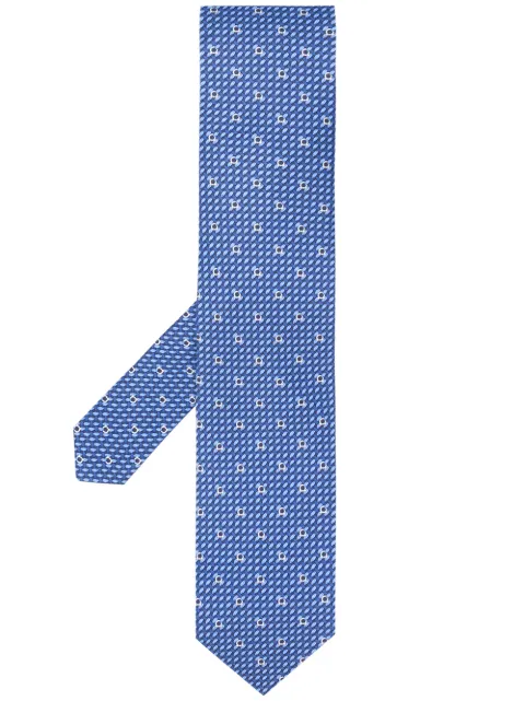 Ferragamo Gancini print silk tie Blue 731639