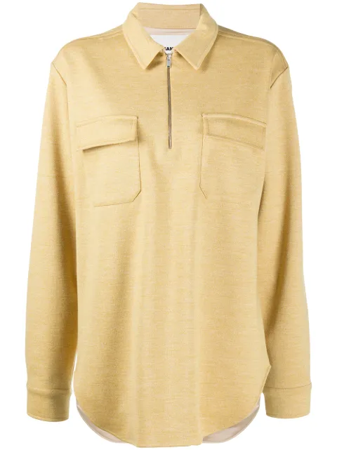 Jil Sander zipped long-sleeved jumper Yellow JSPR601010WR206008