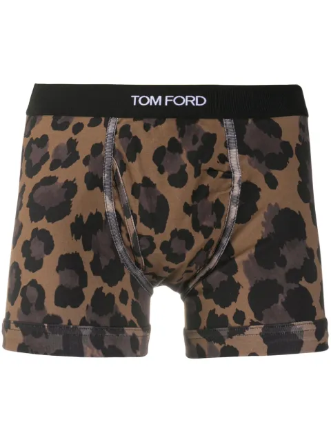TOM FORD leopard-print boxers Brown T4LC31110