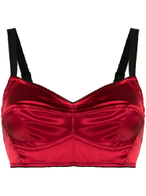 Dolce & Gabbana satin bustier top Red F7T18TFURAD