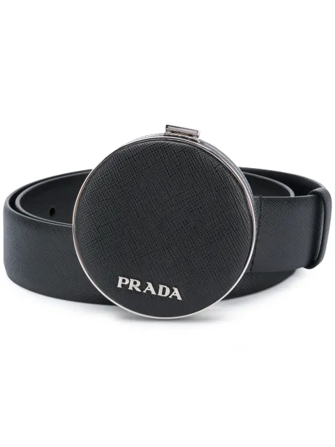 Prada logo-plaque pouch-detail belt Black 1CC4902DL0
