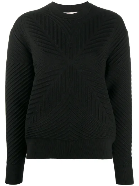 Alexander McQueen patterned rib-knit jumper Black 641894Q1ARM