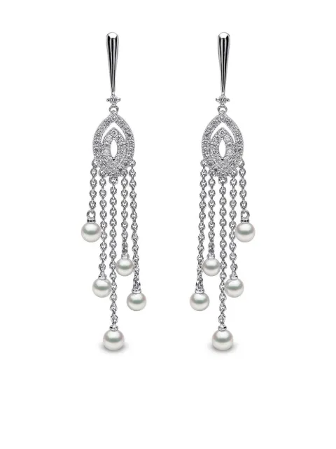 Yoko London 18kt white gold Sleek Akoya pearl and diamond earrings Silver QYE21877X