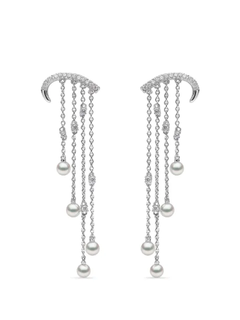 Yoko London 18kt white gold Sleek Akoya pearl and diamond earrings Silver QYE21887X