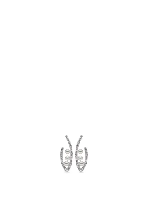 Yoko London Sleek Akoya pearl and diamond earrings Silver QYE21837X