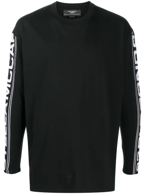 Stella McCartney logo sleeve round neck top Black 601854SMP85