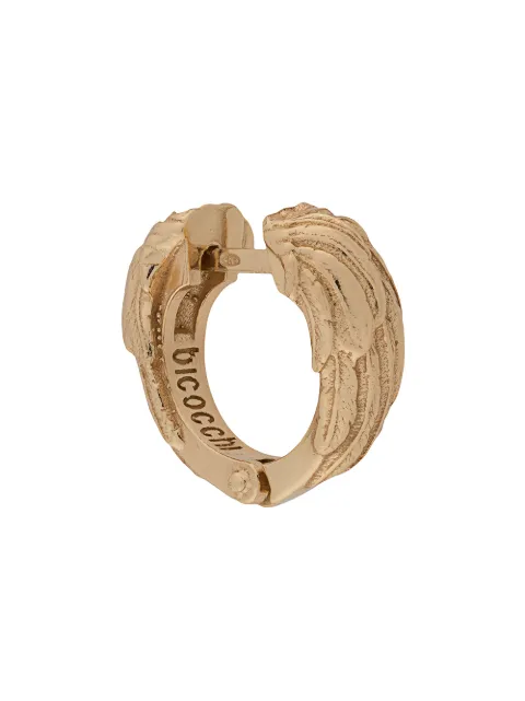 Emanuele Bicocchi Wing textured hoop earring Gold WGE2G
