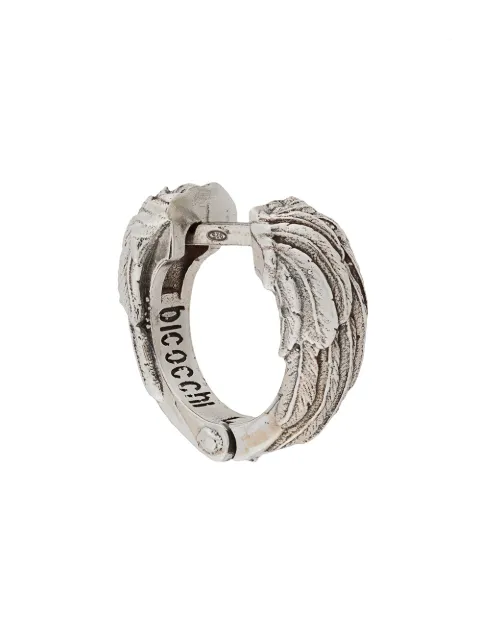 Emanuele Bicocchi Wing textured hoop earring Silver WGE2