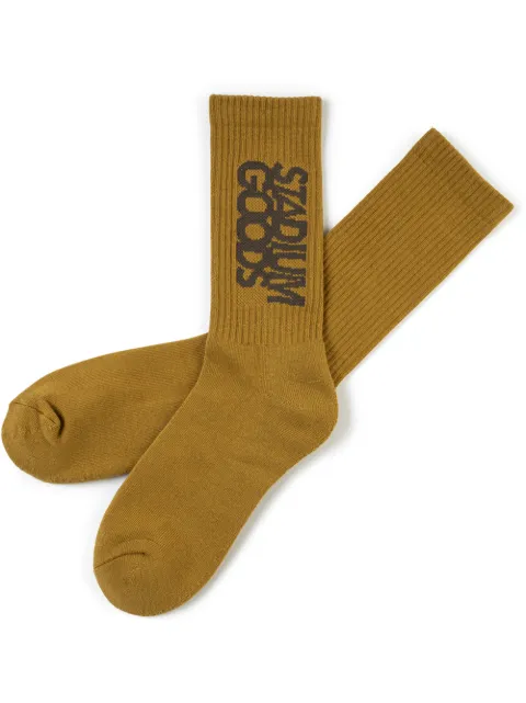 STADIUM GOODS® logo "Mocha" crew socks Brown SGS0169