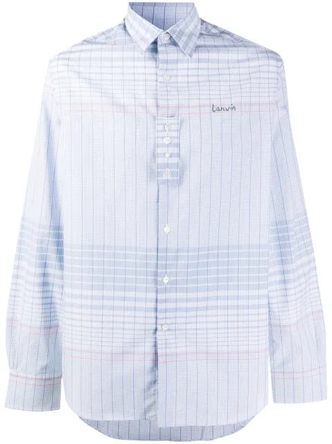 Lanvin check-print shirt Blue RMSI03864566A20