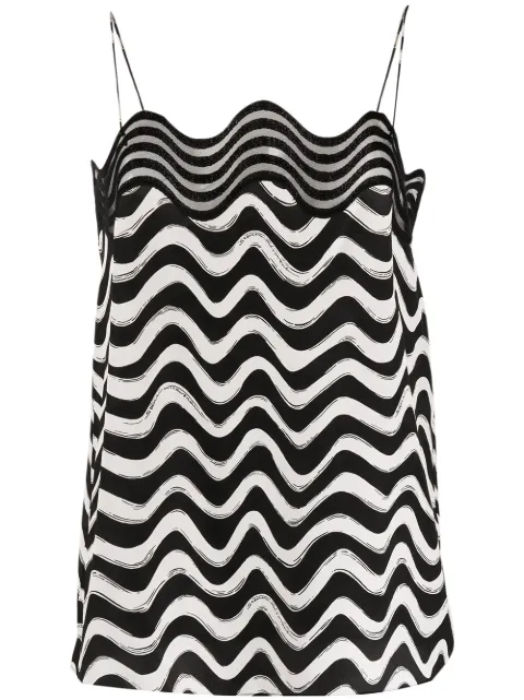 Stella McCartney waves print silk cami top Black 601709SPA121098