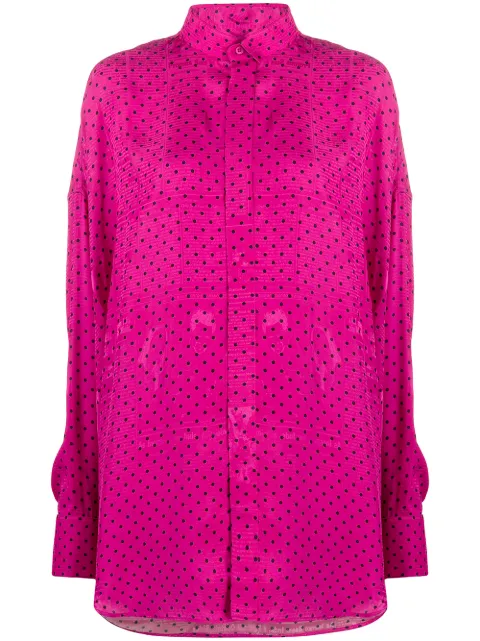 Balenciaga polka dot scarf-detail shirt Pink 642258TJLB4
