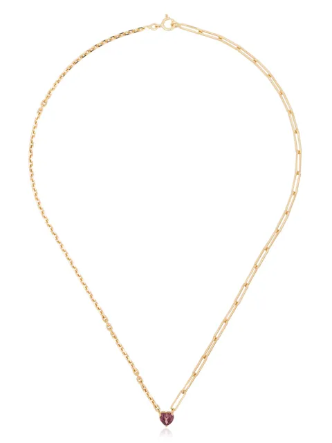 Yvonne Léon 18kt yellow gold tourmaline-heart necklace Gold COLLSOLITAIRGMCOEUROSOJ