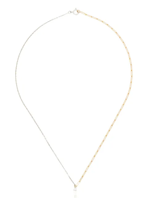 Yvonne Léon 18kt white gold mixed-chain diamond necklace Gold COLLSOLITAIRDIABICOBOJ