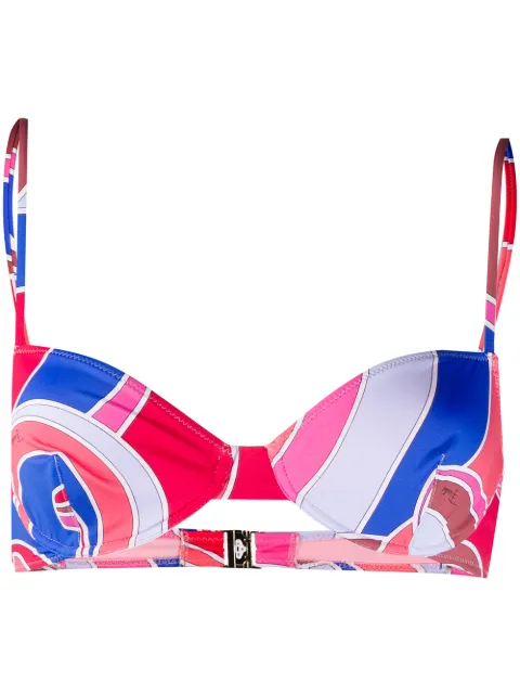 PUCCI Quirimbas print bikini top Red 1EMX201E787