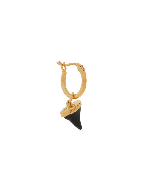 True Rocks Shark Tooth single hoop earring Gold SHARKTOOTHHOOPBLACKGOLD