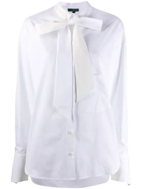 Jejia pussy-bow long sleeve silk blouse White 2939J1E027X205559