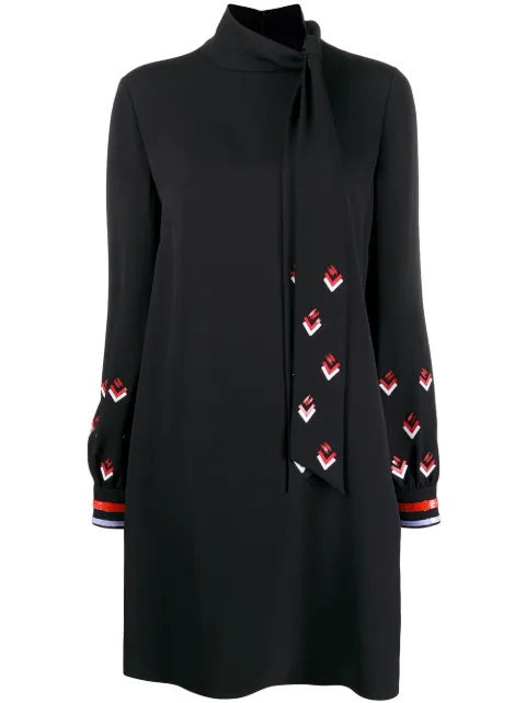 Valentino Garavani sequin-detail long-sleeve dress Black BVAD585KG