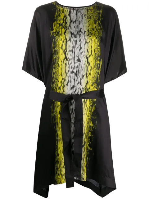 Rick Owens acid print T-shirt midi dress Black RP20F2564KL