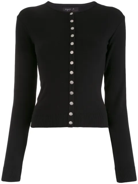 agnès b. Swing snap cardigan Black 9018J155