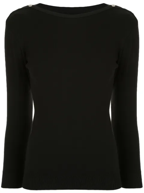 agnès b. Badiane boat neck jumper Black 9017J155