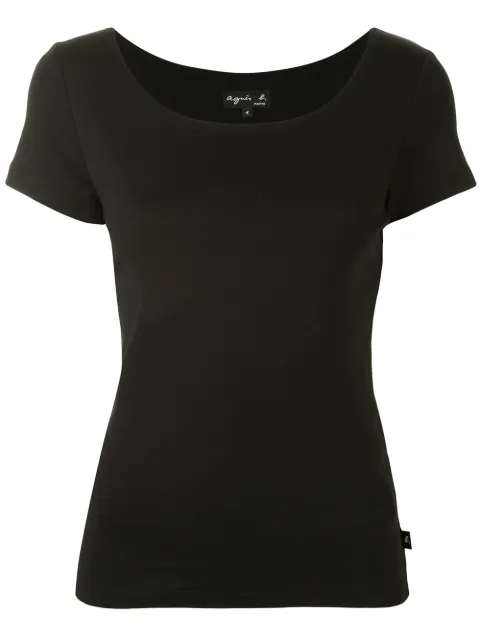 agnès b. Le Chic scoop neck T-shirt Black E593JG13