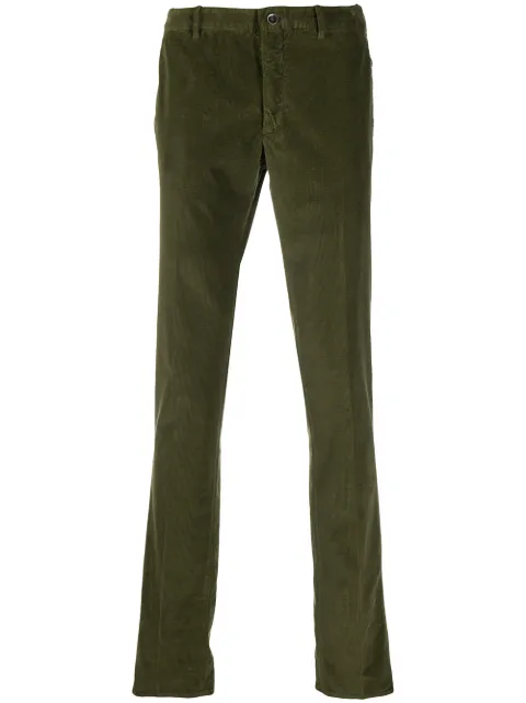 Incotex elasticated corduroy trousers Green 1W008440074