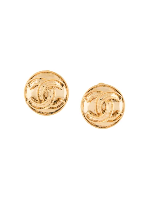 CHANEL Pre-Owned 1994 CC button earrings Gold ER023434