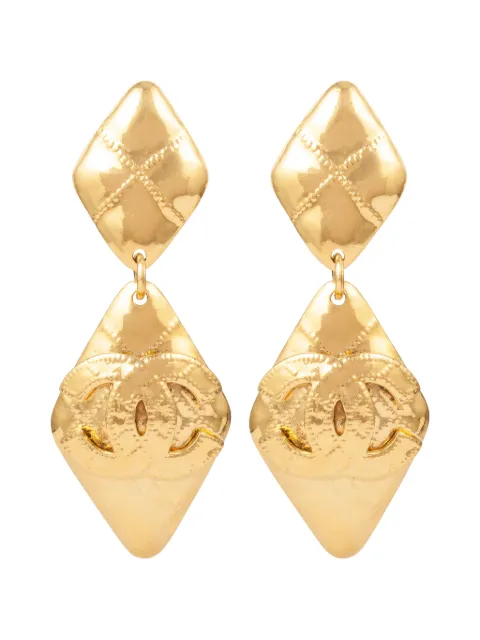 CHANEL Pre-Owned 1994 CC drop earrings Gold ER024449