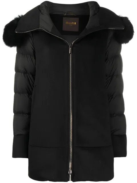 Moorer zip-front padded coat Black A20D090LENOFRESIALE