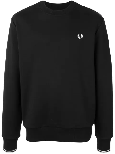 Fred Perry embroidered logo crew-neck sweatshirt Black M7535