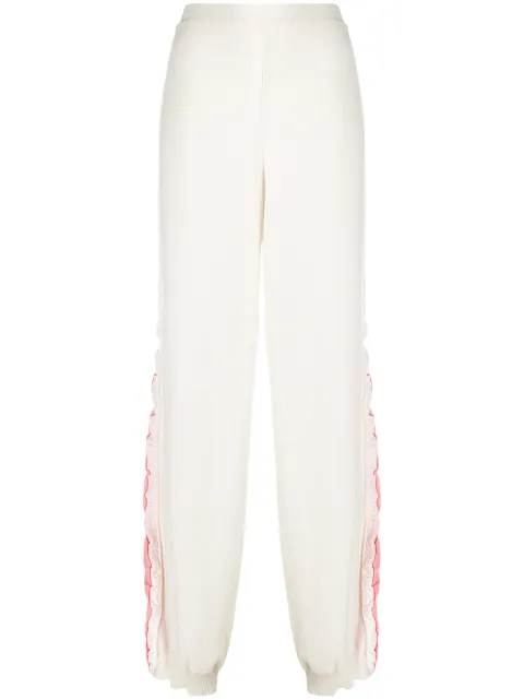 Stella McCartney cotton track pants with logo stripe down legs Neutrals 581719S2235